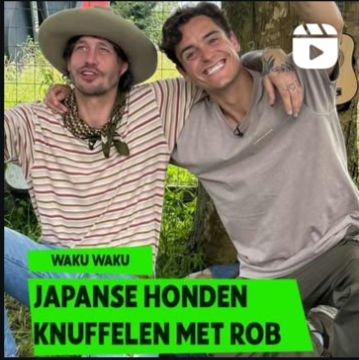 Waku Waku Japanse honden knuffelen met Rob